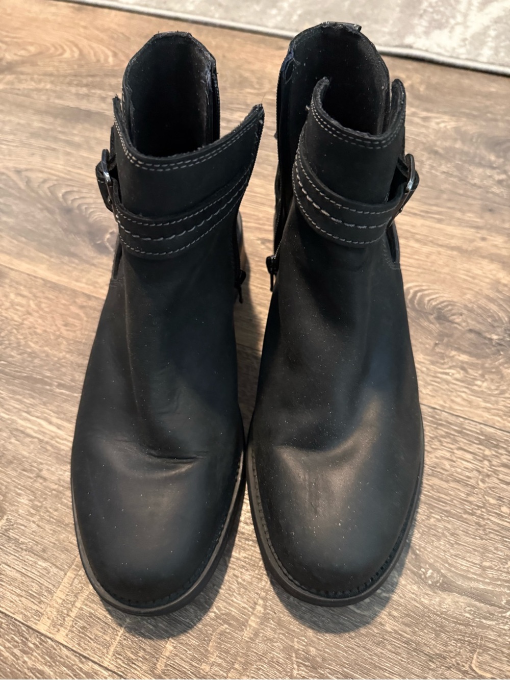 Clark’s Black Ankle Boots with Side Buckle